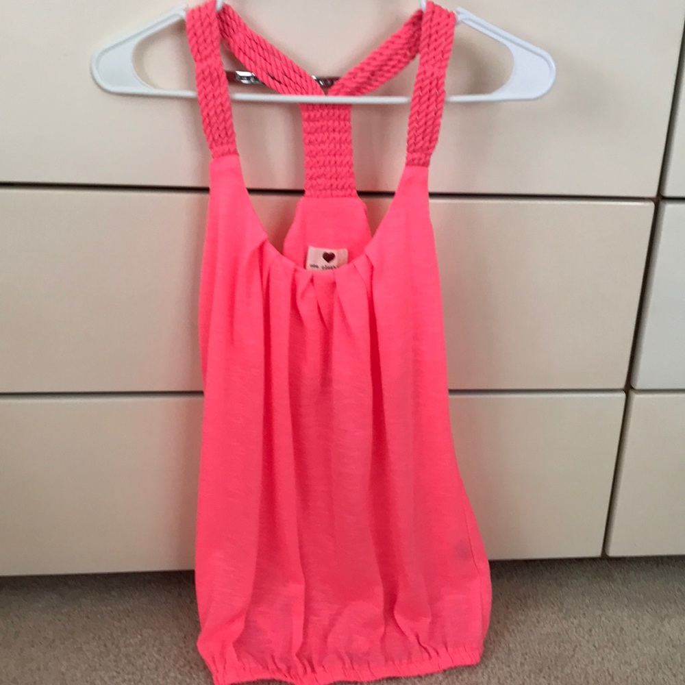 Hot pink braided racerback
